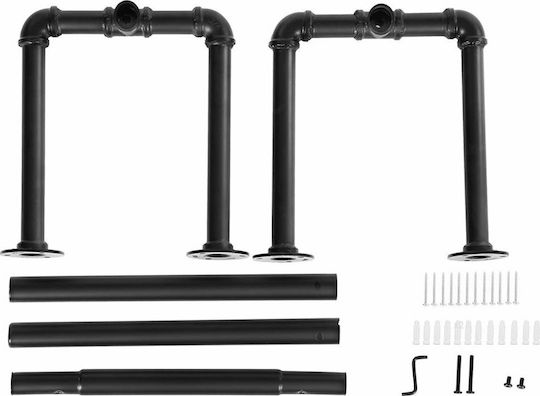 Songmics Κρεμάστρα Τοίχου Μεταλλική Μαύρη 110x29.3cm 2τμχ