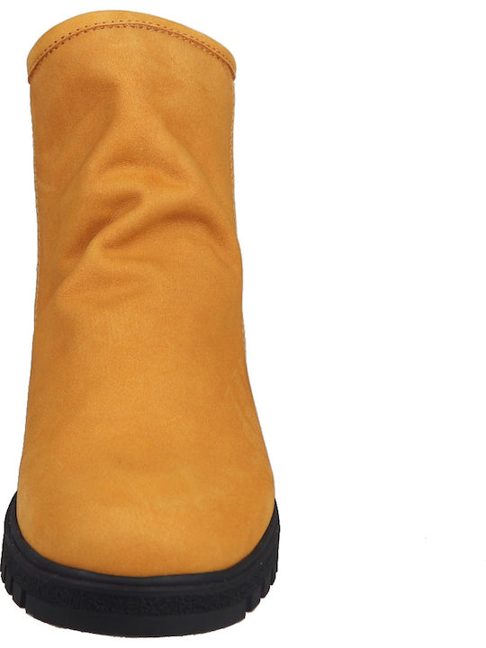 Wildleder Stiefeletten Damen Gelb