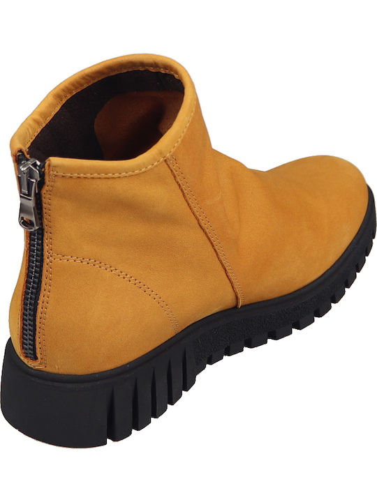 Wildleder Stiefeletten Damen Gelb