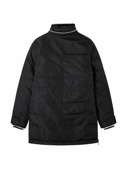 Isabelle Kinderparkas Lang mit Kapuze Schwarz