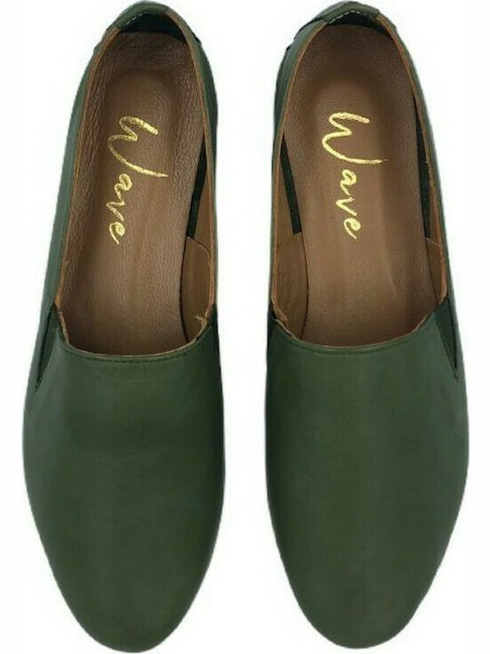 Wave ΜΟΚΑΣΙΝΙ AS-9114 OLIVE LEATHER Wave