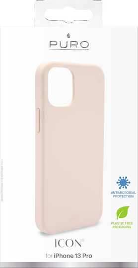 Puro Icon Anti-Microbial Back Cover Σιλικόνης Ροζ (iPhone 13 Pro)
