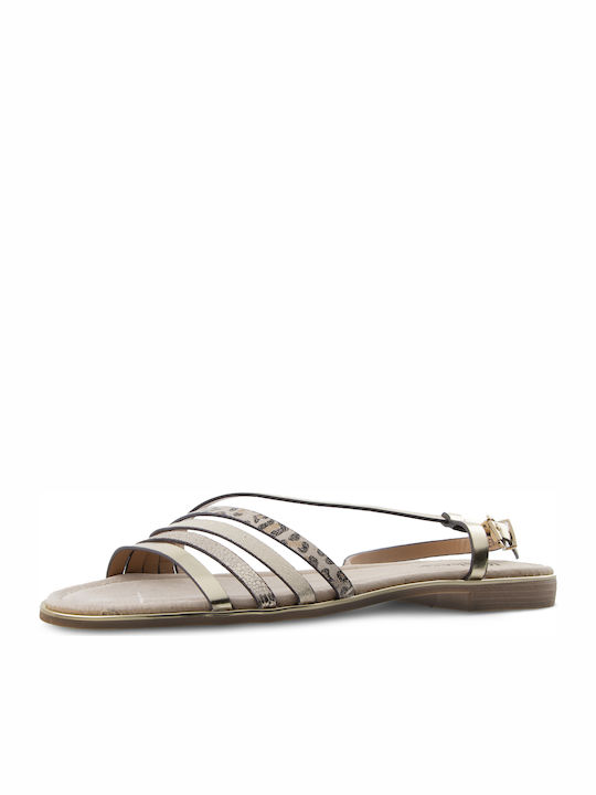 IQ Shoes Helena-140 Women's Flat Sandals in Gold Color ΗΕLΕΝΑ-140 GOLD