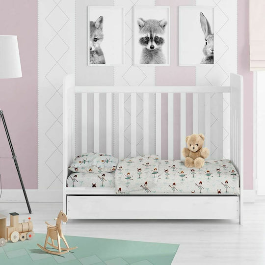 Dimcol Balerină 166 Pânză de Înfășat din Bumbac Verde 80x80εκ.