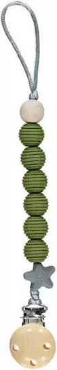 Nibbling Pacifiers Accessories Clip with Beads Silicone Green