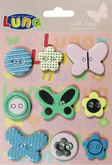 Luna Paper Decorative Sticker for DIY Crafts Pink 9pcs