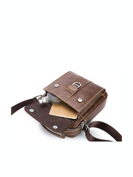 DJB-038 Leather Men's Bag Shoulder / Crossbody Brown