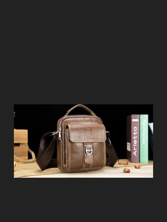 DJB-038 Leather Men's Bag Shoulder / Crossbody Brown