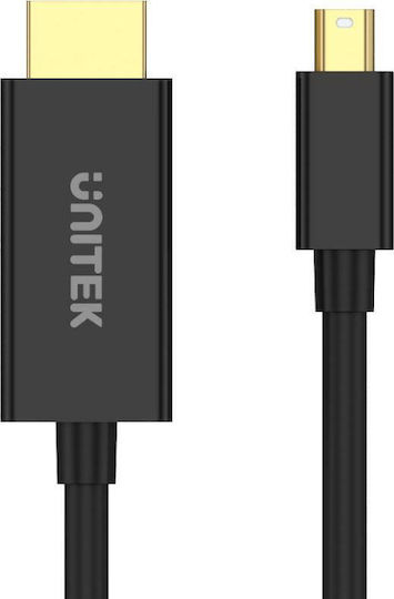 Unitek Cable mini DisplayPort male - HDMI male 2m Μαύρο (V1152A)
