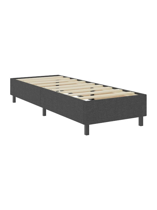 Единично Легло Облечено с Текстил Сиво с Матрак 100x200см