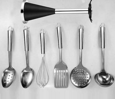 Elekom Inox Cooking Utensil Set with Base 6pcs