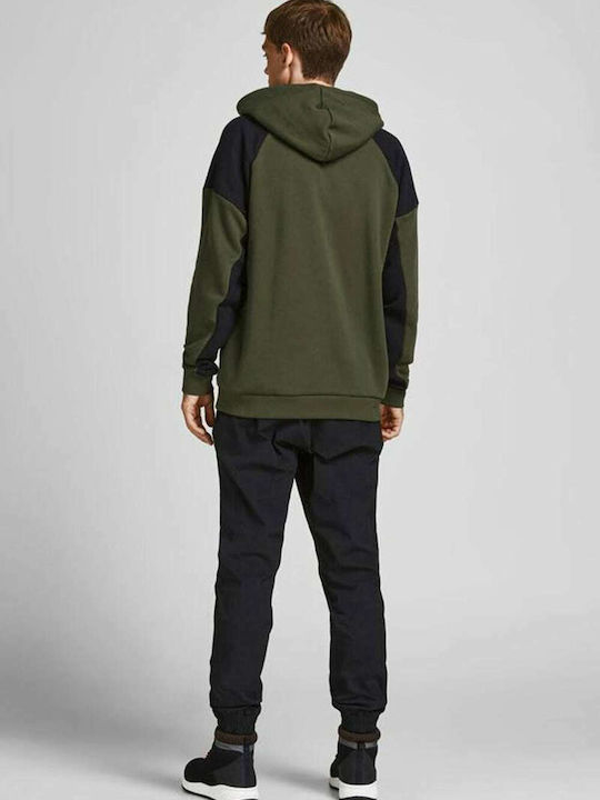 Jack & Jones Herren Sweatshirt mit Kapuze und Taschen Forest Night