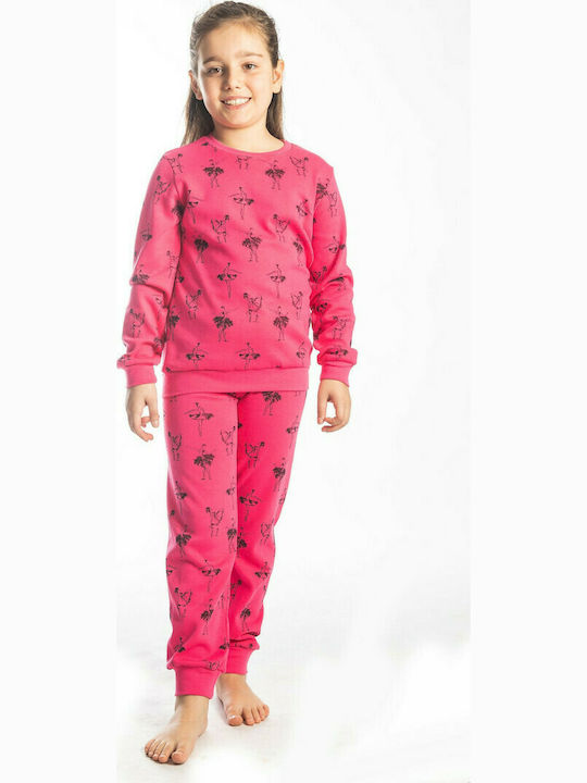 Dreams by Joyce Set Top & Bottom Kids Winter Pyjamas Fuchsia