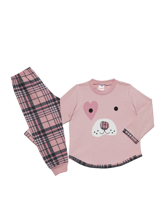 Minerva Kids' Pajamas Winter Pink Baby Dog Nose