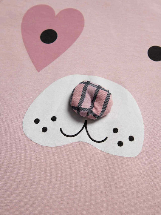 Minerva Kids' Pajamas Winter Pink Baby Dog Nose