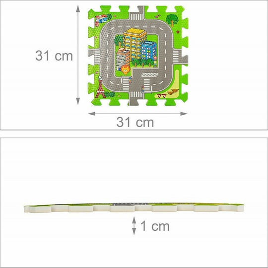 Relaxdays Puzzle De Podea Interactiv Cu Drumuri 9 Piese