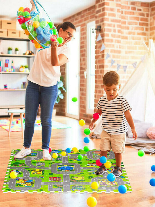 Relaxdays Puzzle De Podea Interactiv Cu Drumuri 9 Piese
