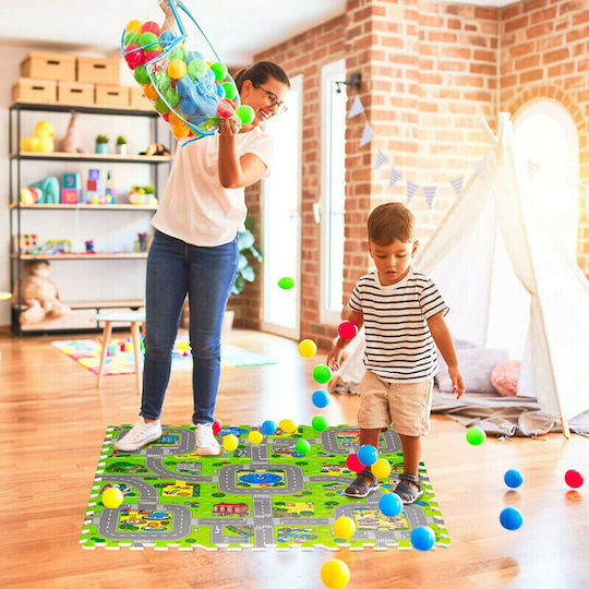 Relaxdays Puzzle De Podea Interactiv Cu Drumuri 9 Piese