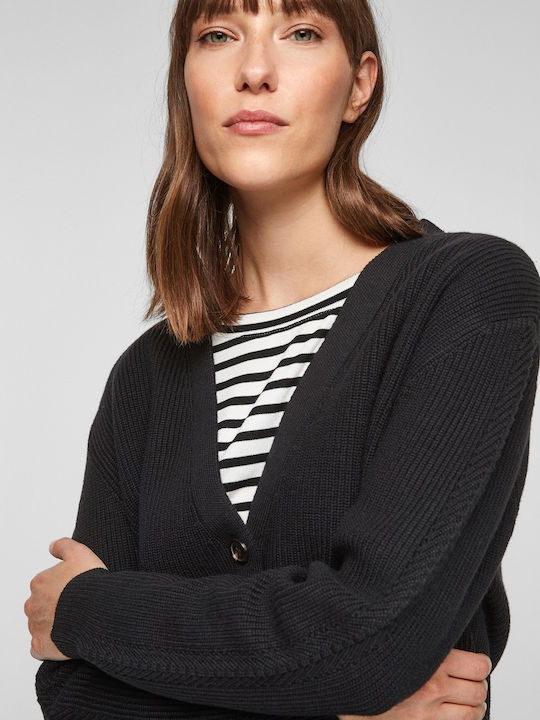 Women's Knitted Cardigan with Buttons Black