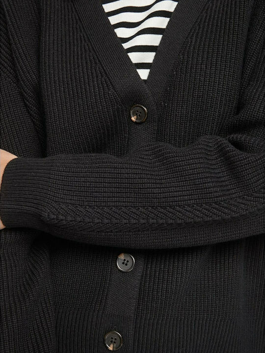 Women's Knitted Cardigan with Buttons Black