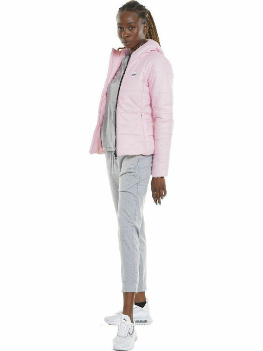 071128 Kurz Damen Puffer Jacke für Winter Rosa