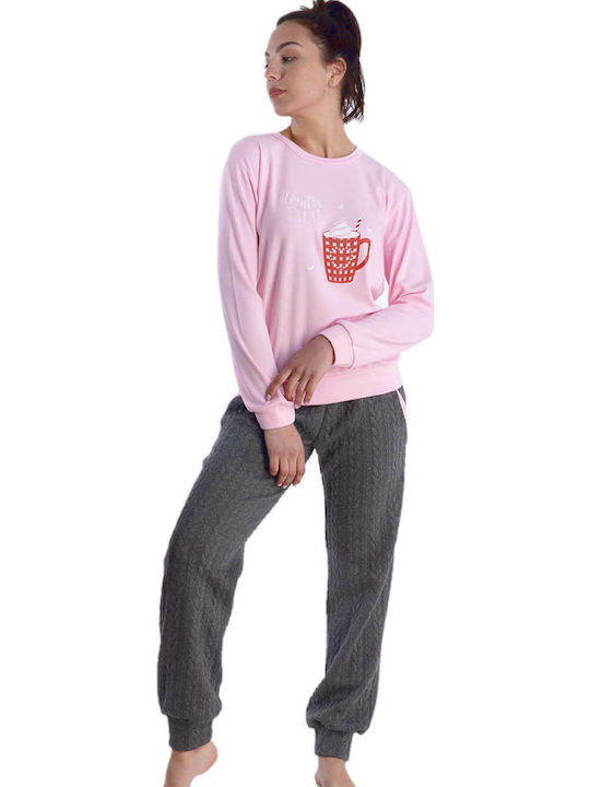 Rachel Winter Damen Pyjama-Set Rosa