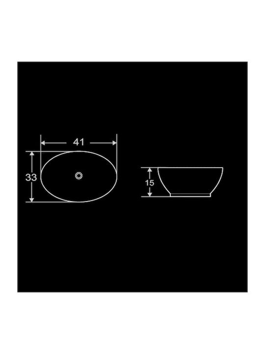 Vinci Firenze Countertop Sink Porcelain 41x33.5x14.5cm White