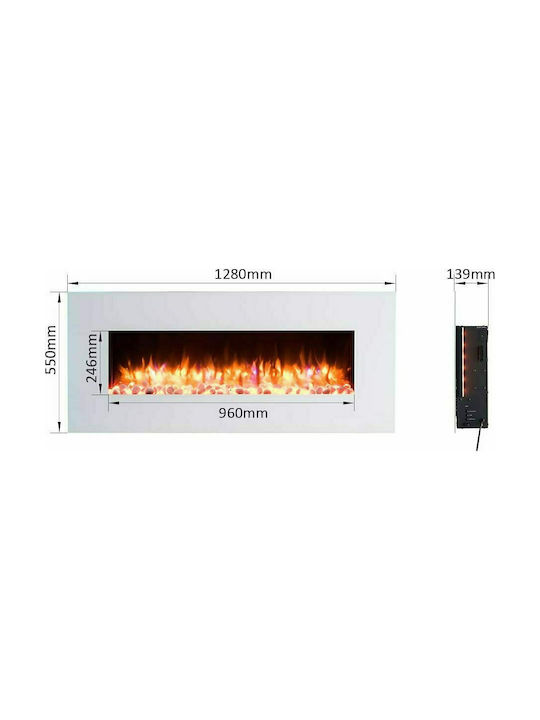 Richen Iro Стенен Електрическа печка 2000W 128x55см Бял