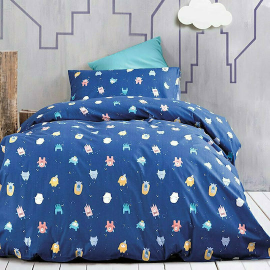 Rythmos Semi Double Busters Blue Kids Sheets Set 160x260cm Rythmos Semi Double Busters Blue Kids Sheets Set 160x260cm