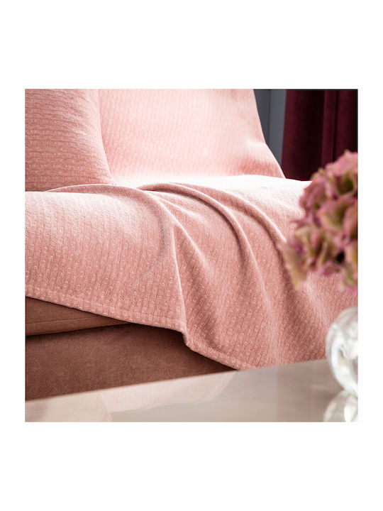 Gofis Home Valley Armchair Throw Chenille 180x180cm Sweet Pink 421/17