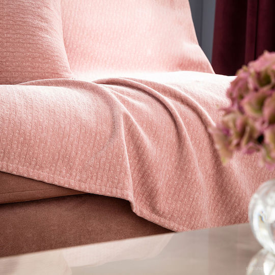 Gofis Home Valley Ριχτάρι Πολυθρόνας Chenille 180x180εκ. Sweet Pink 421/17