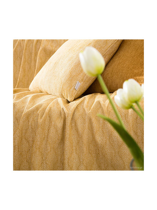 Gofis Home Decorative Pillow Case Peacock Solid yellow 935/ 10 50x50cm.