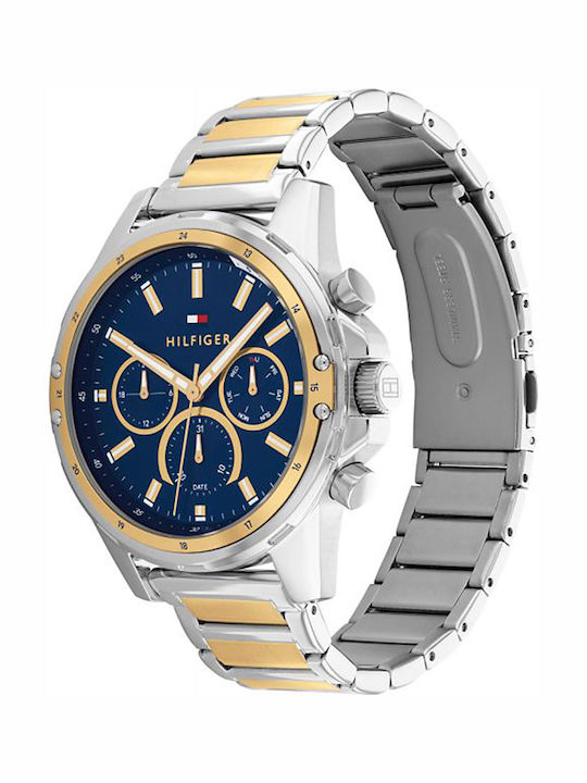 Tommy Hilfiger Mason Herrenuhr 45mm Chronograph Batterie mit Metallarmband