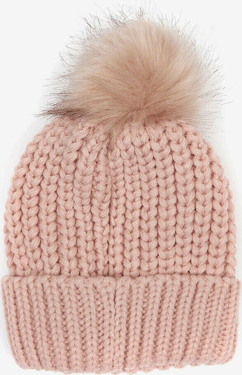 Saltburn Ribbed Beanie Cap Pink LHA0336BRPI15