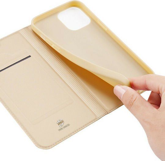 Dux Ducis Skin Pro Buchen Sie Synthetisches Leder Gold (iPhone 13)
