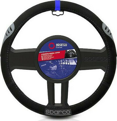 Sparco Auto-Lenkradbezug mit Durchmesser 36-38cm. Synthetisch Schwarz