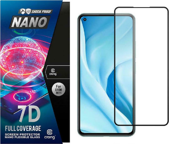 Crong 7D Nano Flexible 0.3mm Full Glue Full Face Tempered Glass (Mi 11 Lite / 11 Lite 5G / 11 Lite 5G NE)