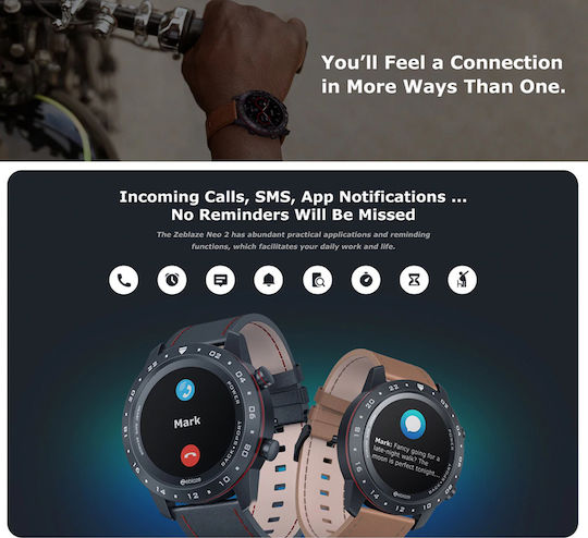 Zeblaze NEO 2 Smartwatch mit Pulsmesser (Schwarz)