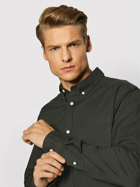 Long-sleeved Cotton Shirt Green