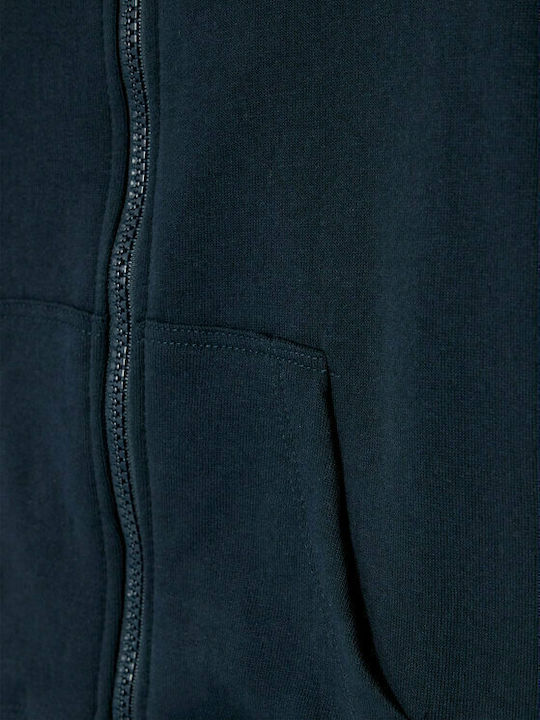 Kids Sweatshirt Cardigan Cotton with Hood Dark Blue