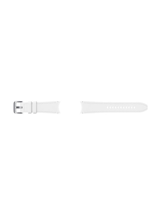 Samsung Strap Leather White (Galaxy Watch4/5/6/7/FE/4 Classic/6 Classic/5 Pro)
