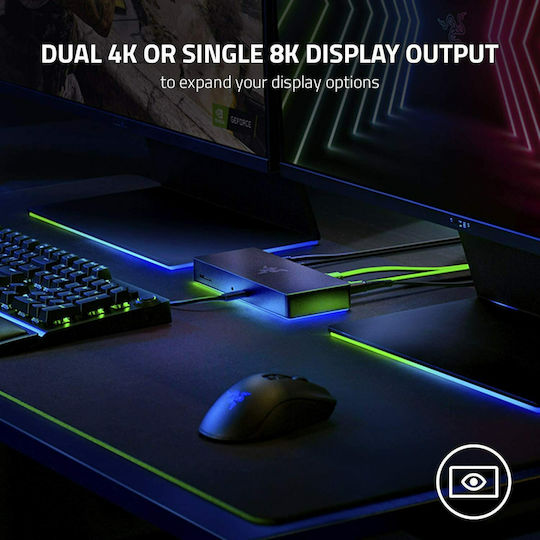 Razer Thunderbolt 4 Dock Chroma Thunderbolt 4 Docking Station με 4K PD Ethernet Μαύρο