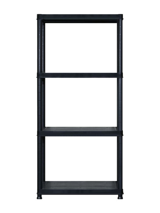 Plastic Outdoor Shelving Unit with 4 Shelves Black 183x30.5x130cm