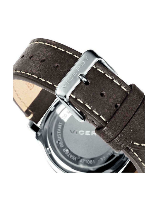 Viceroy Watch Chronograph Battery with Brown Leather Strap