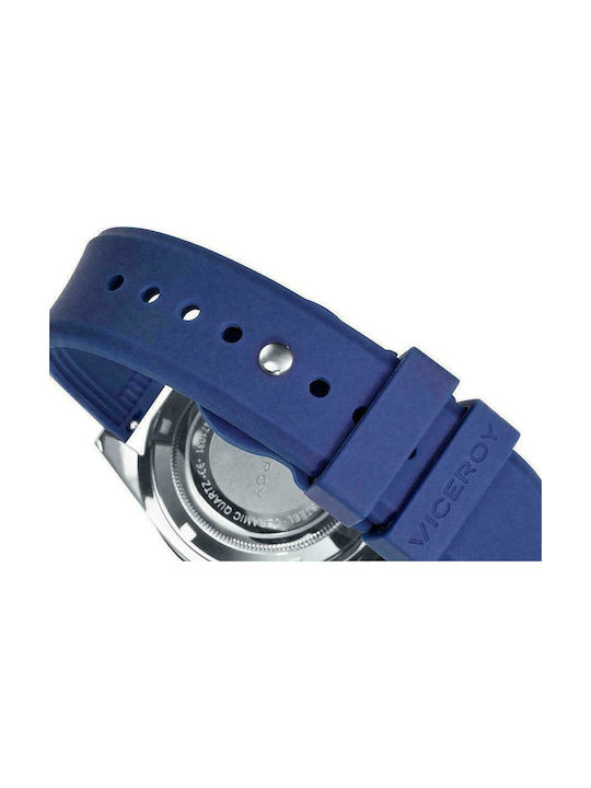 Viceroy Watch Chronograph Battery with Blue Leather Strap