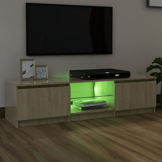 TV-Ständer mit LED-Beleuchtung Sonoma M140xT40xH35.5cm