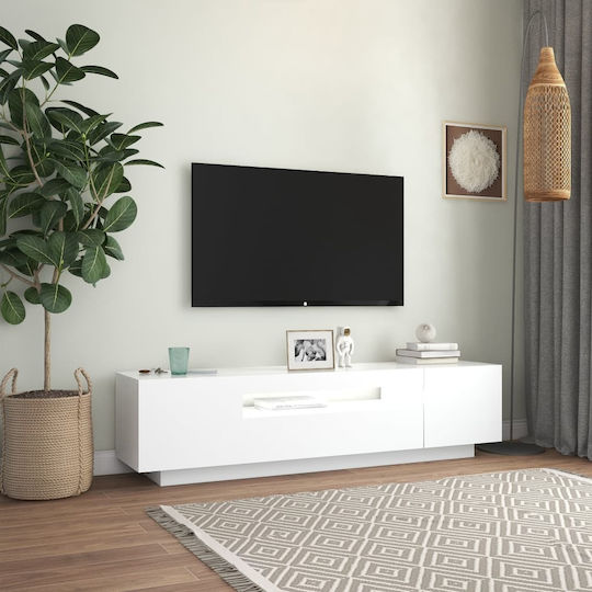 TV Stand with LED Lighting White M160xD35xH40cm