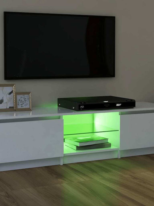 TV Stand with LED Lighting White L120xD30xH35.5cm