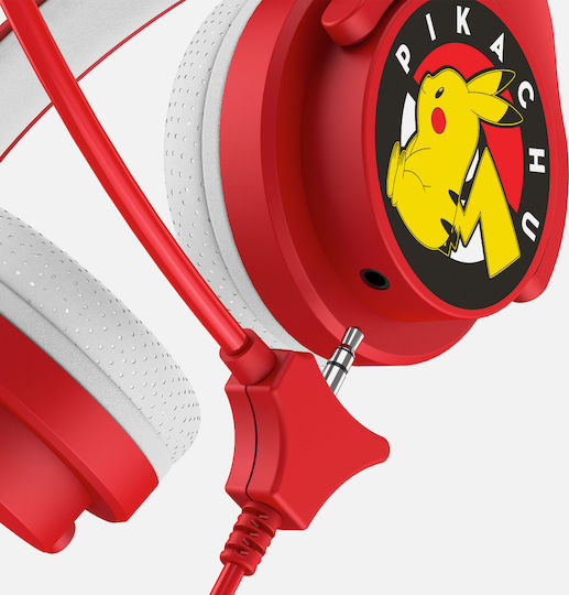 OTL Pokémon Kids Interactive On Ear Gaming Headset cu conexiune 3,5mm Roșu