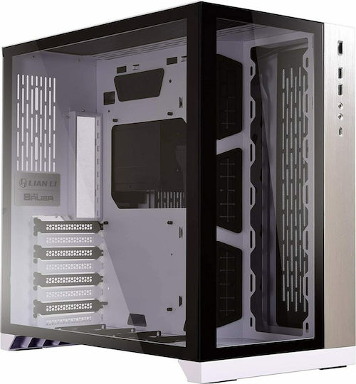 Lian Li PC-011 Dynamic XL (ROG Certified) Gaming Midi Tower Κουτί Υπολογιστή με Πλαϊνό Παράθυρο και RGB Φωτισμό Λευκό